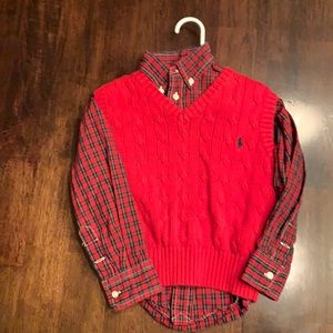 Ralph Lauren Polo boys shirt and vest 3T